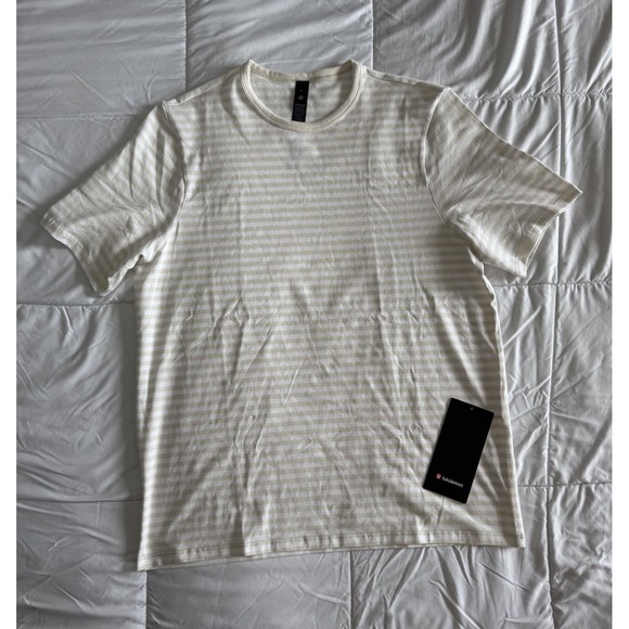 lululemon athletica Other - New Lululemon Organic Cotton Classic Fit T-Shirt Size Medium Beige & White